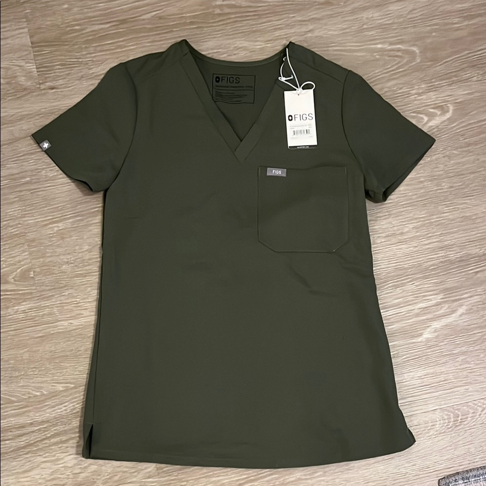 FIGS Women's Catarine Top, Size XXS, Moss Green